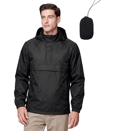 Harriton Packable Nylon Jacket. M750 Black Large at Amazon Men's